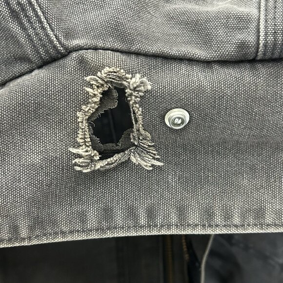 Y2K Carhartt C26 Sz Large BLK Arctic Detroit Jacket Black Quilted Vintage Chore - Picture 6 of 16